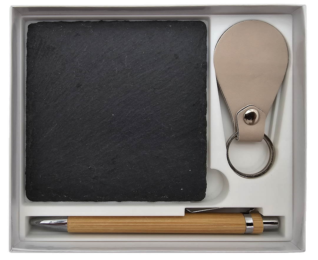 Square Slate, Pen and Key fab gift/award set Single